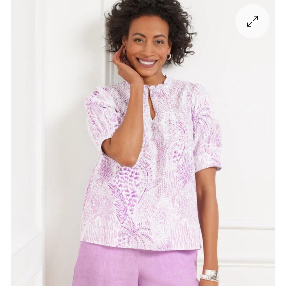 NWT Talbots Purple Linen Blend Women's Top